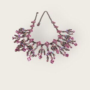VTG Ice Rose Pink Swarovski Necklace with AB signed SNK stunning 18" Excellent